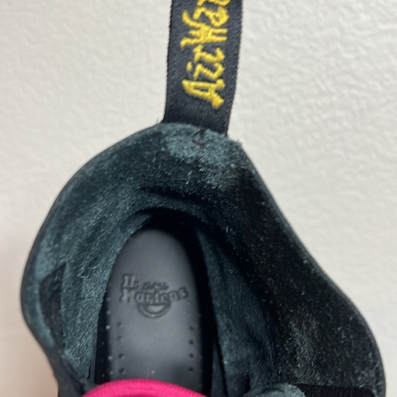 Dr. Martens Black Leather Combat Boots with Pink Laces – Women’s Size 7 - Picture 12 of 14
